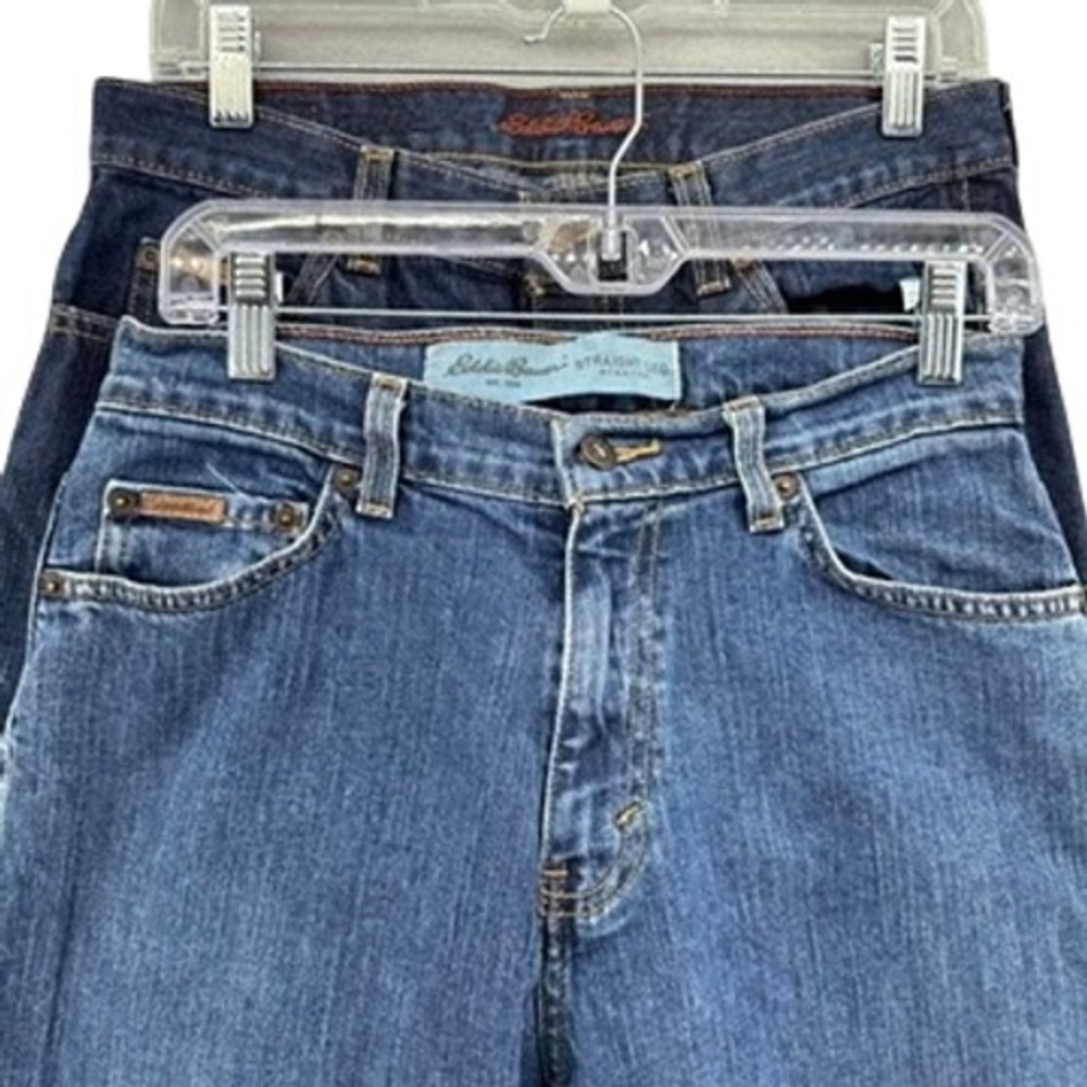 VTG Eddie Bauer Straight Leg Jeans Bundle 2 Pairs Blue Cotton Denim Womens 8 Reg